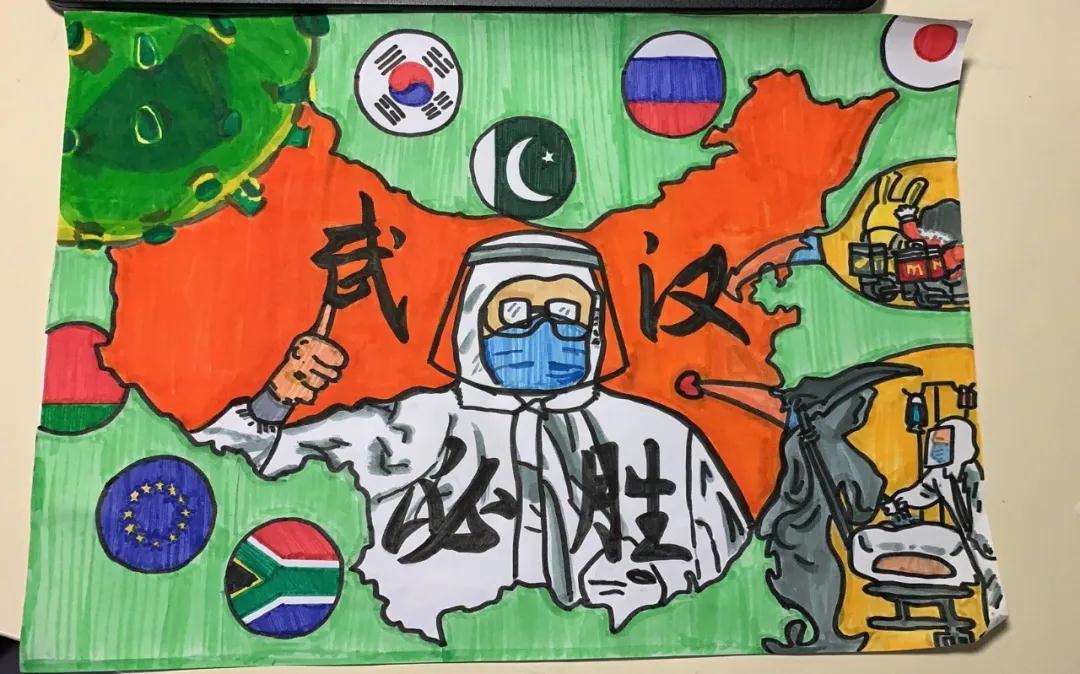 凝聚正能量，同心抗疫情|力邁中美國際學校手抄報主題活動(圖9)
